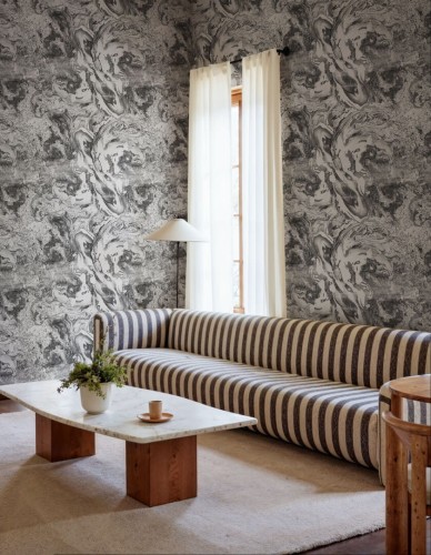 Fototapeta marmur Rebel Walls R21103 Marble Flow Black Modern Simplicity