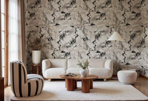 Fototapeta marmur Rebel Walls R21107 Stone Marble Black Modern Simplicity