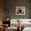 Fototapeta abstrakcyjna geoemtria Rebel Walls R21117 Abstract Weave Black Modern Simplicity