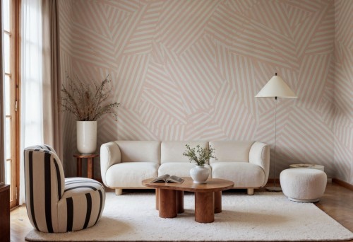 Fototapeta abstrakcyjna geoemtria Rebel Walls R21121 Abstract Weave Pink Modern Simplicity