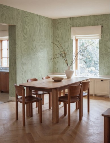 Fototapeta słoje drewna Rebel Walls R21124 Wood Shades Green Modern Simplicity