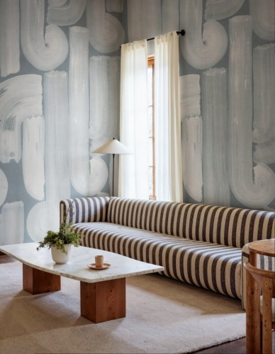 Fototapeta abstrakcyjne pociągnięcia pędzla Rebel Walls R21136 Smooth Brush Blue Modern Simplicity