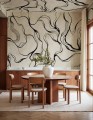 Fototapeta płynne linie Rebel Walls R21139 Soft Curve Black Modern Simplicity