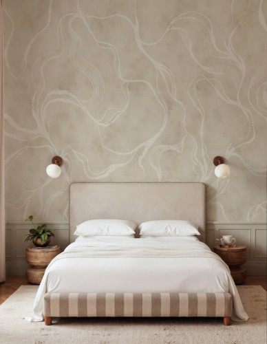 Fototapeta płynne linie Rebel Walls R21142 Soft Curve Beige Modern Simplicity