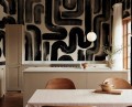 Fototapeta płynne pociągnięcia pędzla Rebel Walls R21776 Drape Brush Black Modern Simplicity