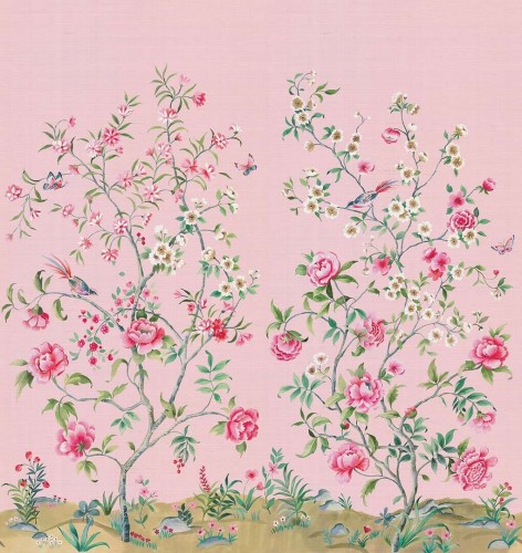 Mural naturalny z włókien sizalu inspirowany chinoiserie Carl Robinson CL33101M The Wall