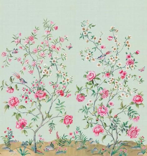 Mural naturalny z włókien sizalu inspirowany chinoiserie Carl Robinson CL33104M The Wall