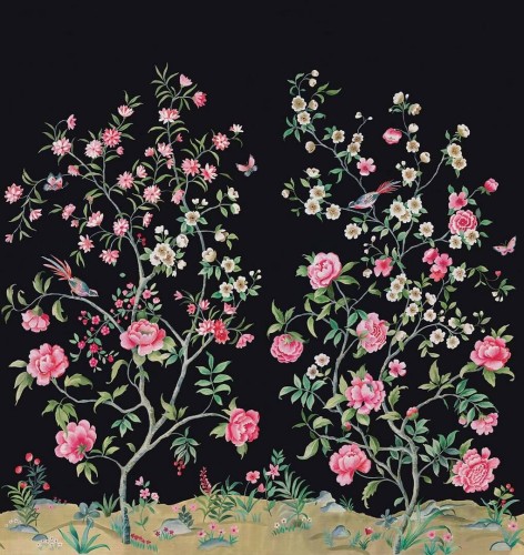 Mural naturalny z włókien sizalu inspirowany chinoiserie Carl Robinson CL33110M The Wall