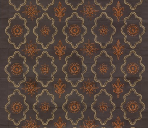 Tapeta naturalna skóra z haftowanym ornamentem Arte Ductia 27401 Corium