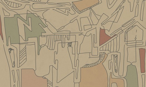 Mural abstrakcja z przenikającymi się formami Marburg 48205 Avangarde Belgrade