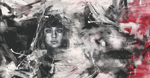 Mural portret kobiety Marburg 48217 Avangarde Belgrade