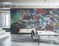 Mural futurystyczny kompleks architektoniczny na błyszczącej folii Marburg 48233 Avangarde Belgrade