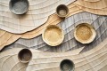 Mural naturalny fornir - falujące linie CMO Paris WBO 10 10 Ressac Wood Wallcovering 2