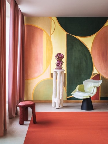 Mural geometryczny Elitis VP 1000 01 Éclats Cosmiques Cordes Sensibles x Véronique de Soultrait