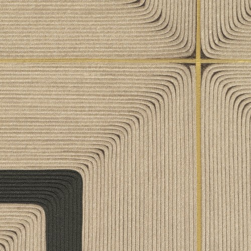 Tapeta geometryczna kwadraty ze strukturą sznurka Elitis VP 996 01 Carrés Jalonnés Cordes Sensibles x Véronique de Soultrait