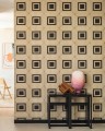 Tapeta geometryczna kwadraty ze strukturą sznurka Elitis VP 996 01 Carrés Jalonnés Cordes Sensibles x Véronique de Soultrait