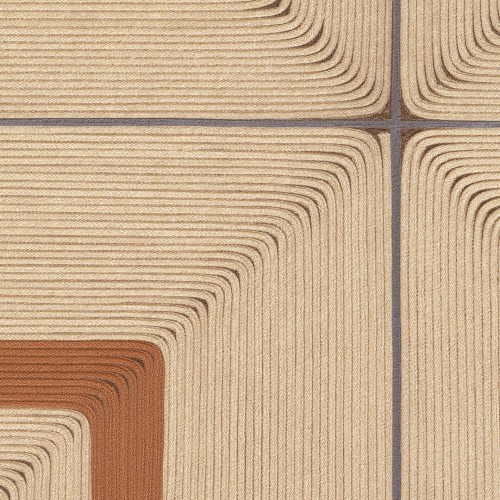 Tapeta geometryczna kwadraty ze strukturą sznurka Elitis VP 996 11 Carrés Jalonnés Cordes Sensibles x Véronique de Soultrait