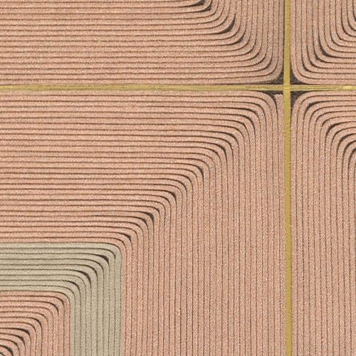 Tapeta geometryczna kwadraty ze strukturą sznurka Elitis VP 996 50 Carrés Jalonnés Cordes Sensibles x Véronique de Soultrait