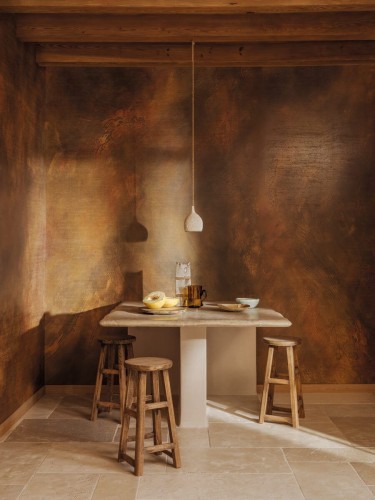 Mural inspirowany strukturami mineralnymi Elitis VP 1032 01 Palazzo Lanzarote