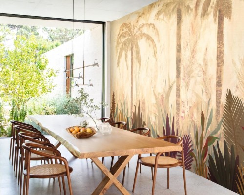 Mural tropikalny Elitis VP 1047 01 La Caravelle Madagascar Arrowroot Raw Raffia