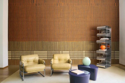 Mural geometryczny Elitis VP 1041 01 Lignes Telluriques Elixir de Soies