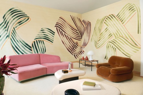 Mural falujące taśmy Elitis VP 1042 01 Vol au Vent Elixir de Soies