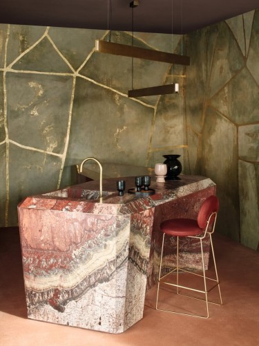 Mural inspirowany japońską techniką Kintsugi  Elitis VP 1022 01 Kintsugi Eclat Kintsugi