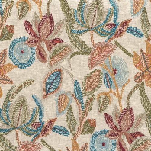 Tkanina haftowana roślinność Casamance 90110298 The Lost Garden