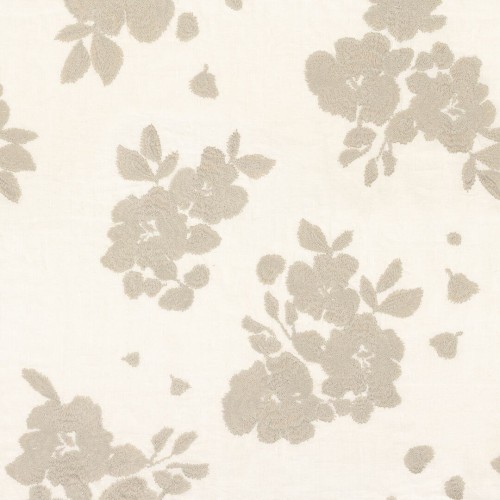 Tkanina lniana z kwiatowym haftem Casamance 90900128 Gardenia The Lost Garden