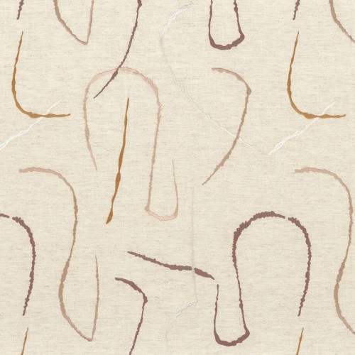 Tkanina z haftowanym, abstrakcyjnym wzorem Camengo 47750482 Fusain Edition