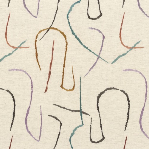 Tkanina z haftowanym, abstrakcyjnym wzorem Camengo 47750529 Fusain Edition