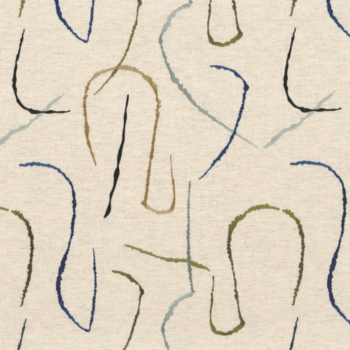 Tkanina z haftowanym, abstrakcyjnym wzorem Camengo 47750658 Fusain Edition