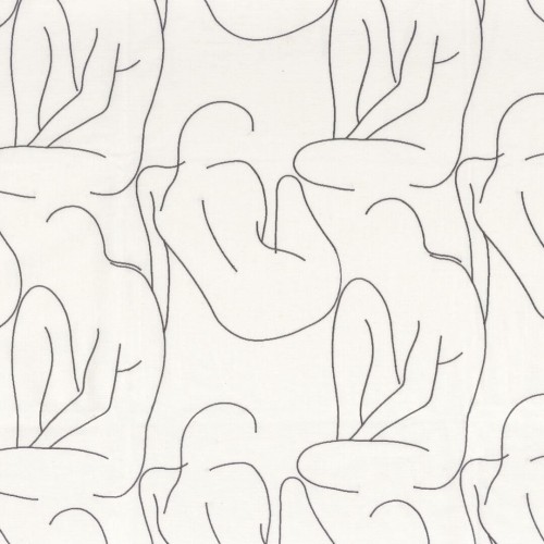 Tkanina z haftowanym, artystycznym wzorem Camengo 48960149 Croquis Edition