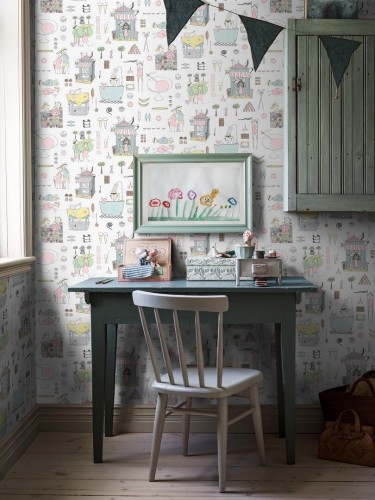 Mural kolorowe ilustracje Boras Tapeter Studio 9808W Krakel Spektakel