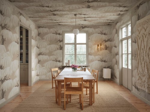 Fototapeta drzewa cedrowe Sandberg S10723 Alba Mural Beige Heritage