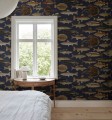 Fototapeta ryby Sandberg S10729 Scandinavian Fishes Dark Blue Heritage