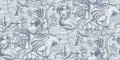 Fototapeta z mitologicznym wzorem Sandberg S10755 Baccus Light Blue Heritage