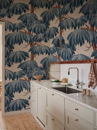 Fototapeta drzewa cedrowe Sandberg S10899 Alba Mural Blue Heritage