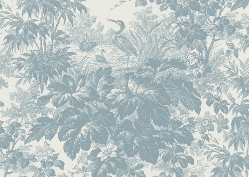 Tapeta w stylu Toile de Jouy J&V 7263 Toile 505 Grande Corniche