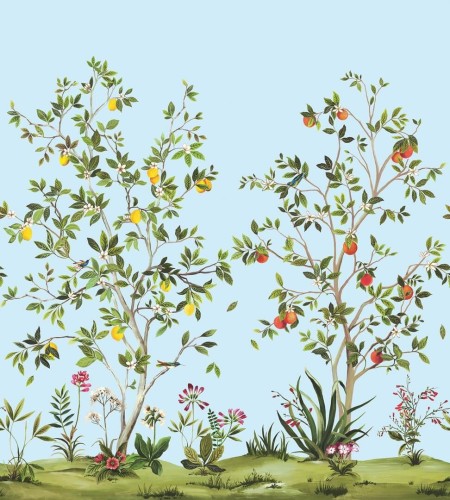 Mural botaniczny - kwitnące krzewy Wallquest DB30302M Daisy Bennett