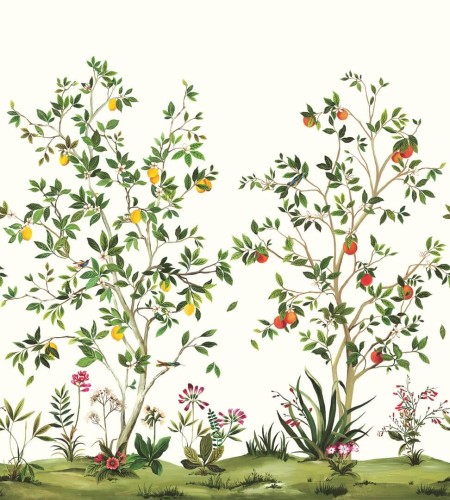 Mural botaniczny - kwitnące krzewy Wallquest DB30305M Daisy Bennett