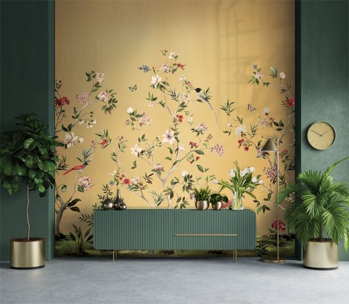 Mural metaliczny botaniczny Wallquest DB33603M Daisy Bennett