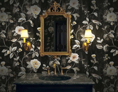 Tapeta botaniczna – metaliczna Wallquest CH30800 Chinoiserie