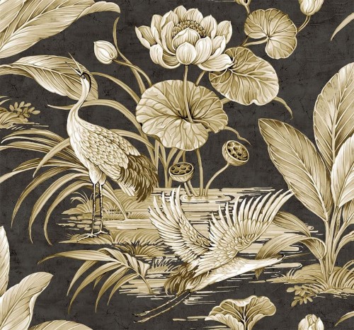 Tapeta botaniczna z żurawiami Wallquest CH30915 Chinoiserie