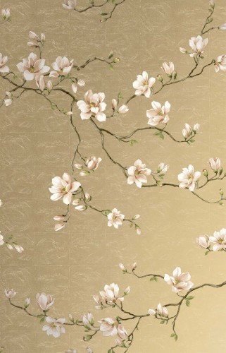 Tapeta kwitnące magnolie – metaliczna Wallquest CH31405 Chinoiserie