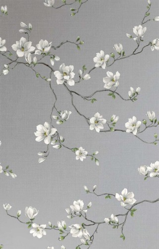 Tapeta kwitnące magnolie – metaliczna Wallquest CH31408 Chinoiserie