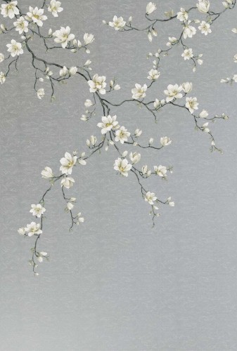 Mural kwitnące magnolie  - metaliczna Wallquest CH32318M Chinoiserie