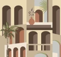 Tapeta inspirowana architekturą York Wallcoverings MT5617 Monte Vista Montecito