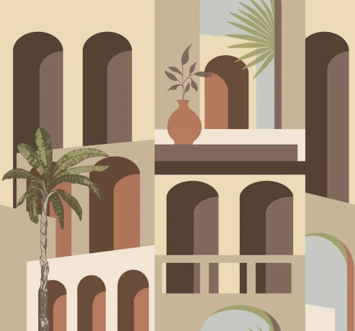 Tapeta inspirowana architekturą York Wallcoverings MT5617 Monte Vista Montecito