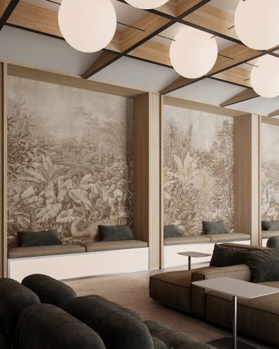 Fototapeta egzotyczna roślinność Inkiostro Bianco BALI CAFFE INKRAAP2601 Materiaprima